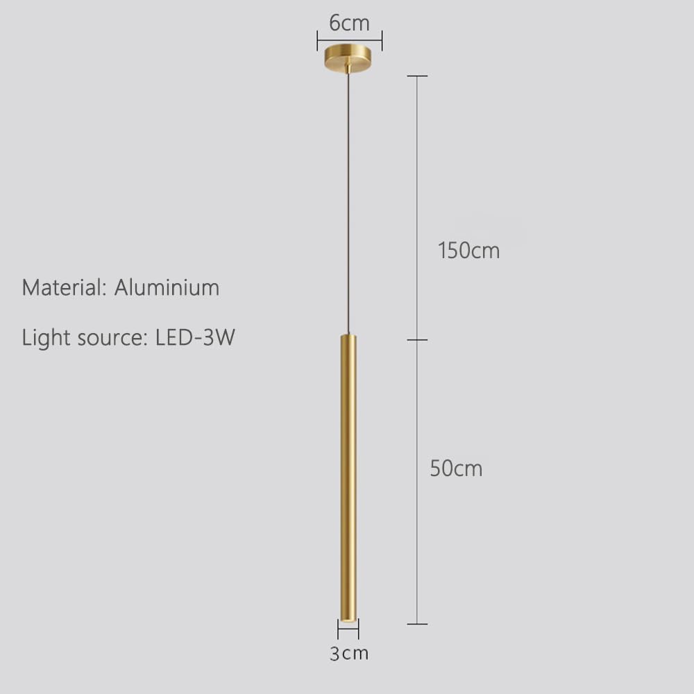 Suspension Slim cylindrique à Led intégrée