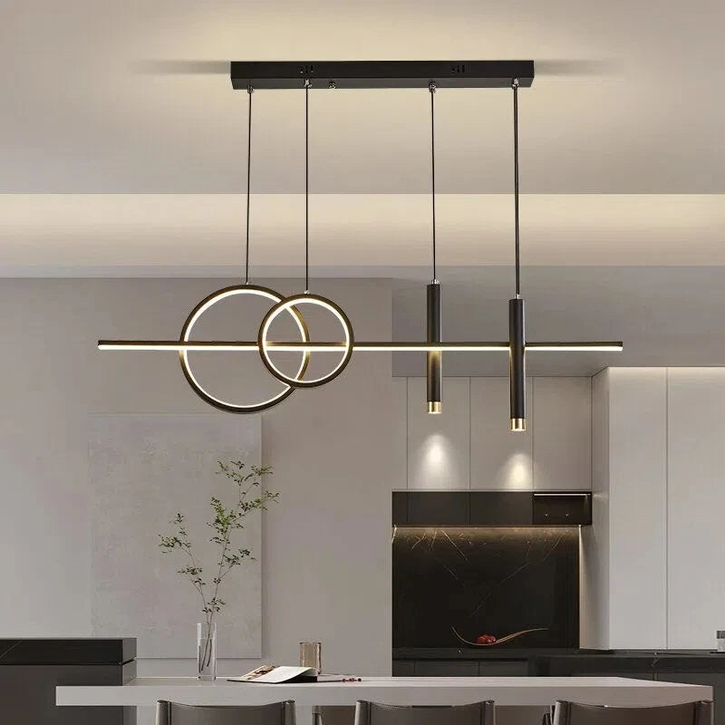 Lustre Frangipanier Noir Moderne pour salle à manger - Light Deco