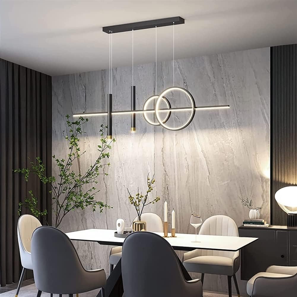 Lustre Noir Moderne pour salle à manger