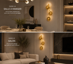 Applique murale  Fortes en laiton et verre champagne