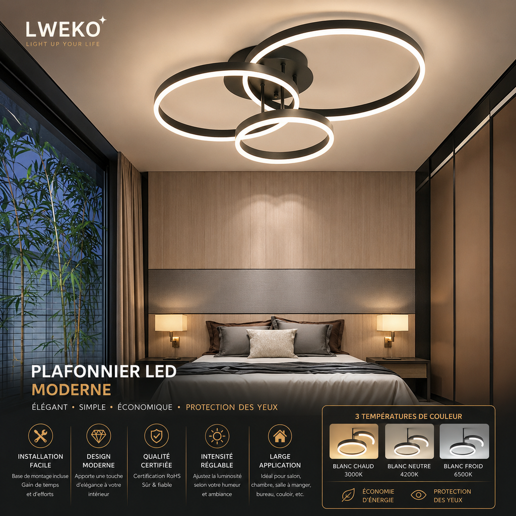 Plafonnier REXOS Led BK