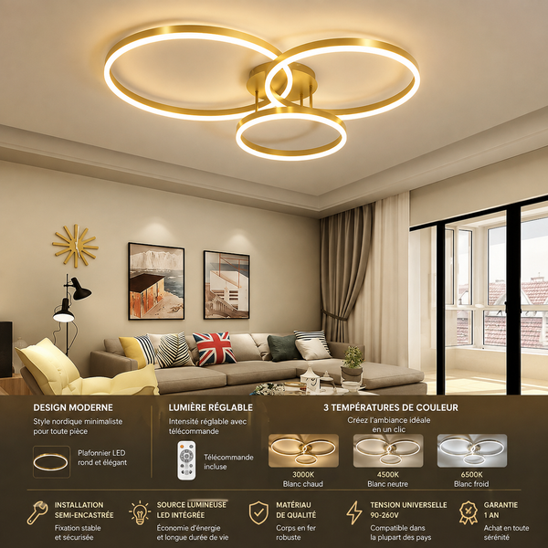 Plafonnier REXOS Led GOLD