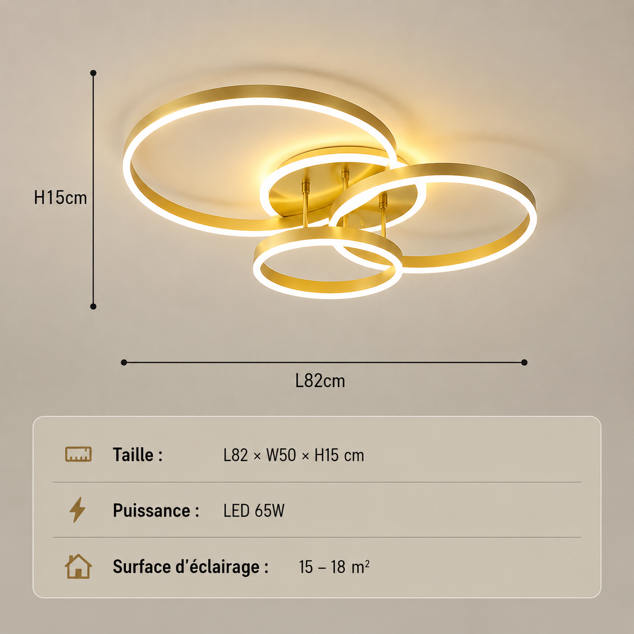 Plafonnier REXOS Led GOLD