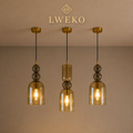 Pack de 3 Suspensions Design en Verre Champagne