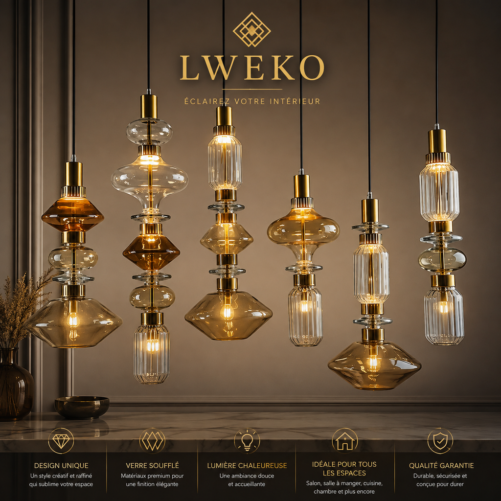 Suspension IZMIR Led en verre