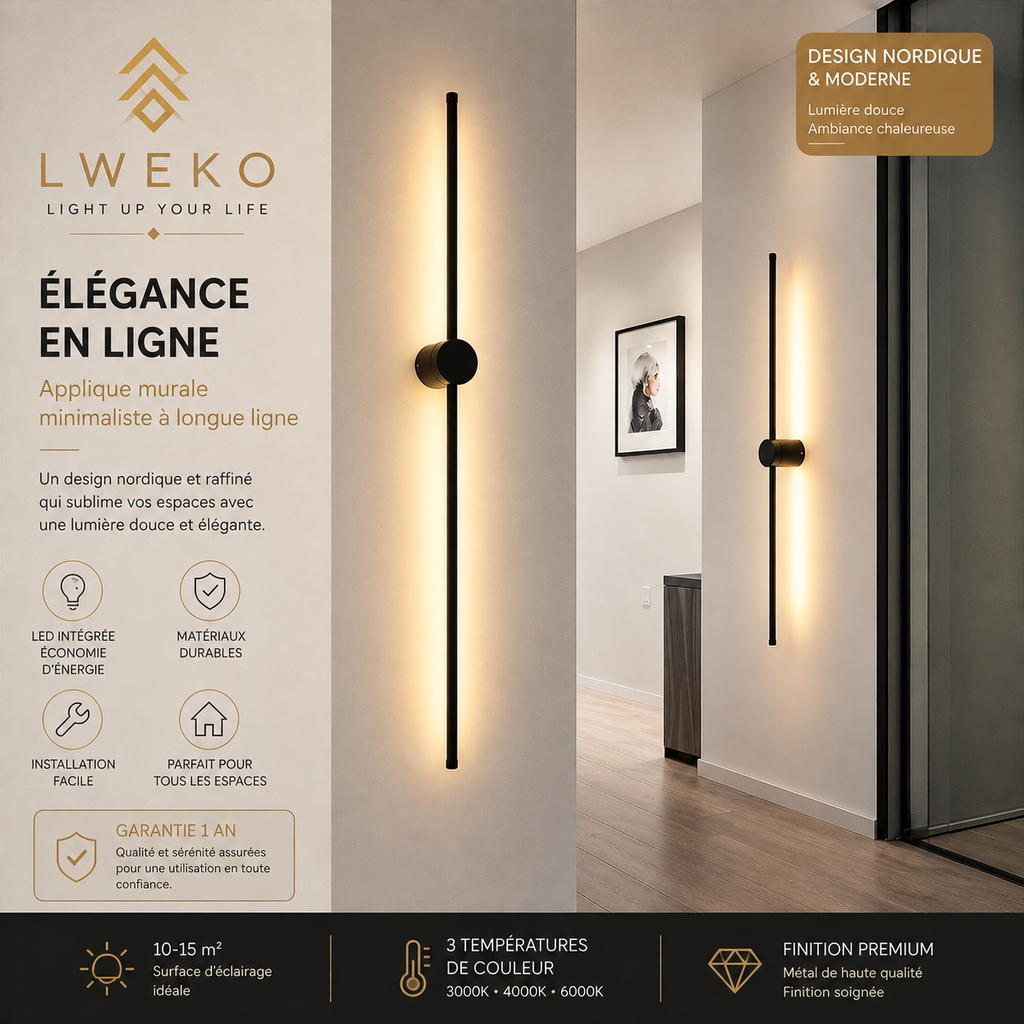 Applique murale Led PERCOLA Noir