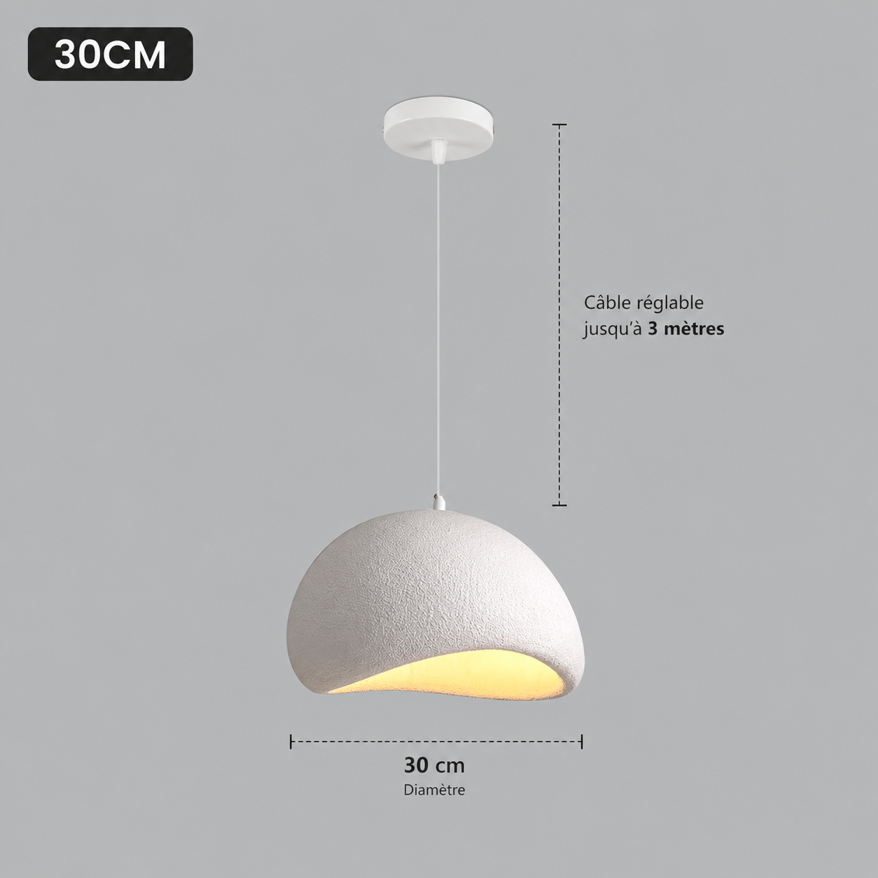 Suspension Wabi blanche au design moderne