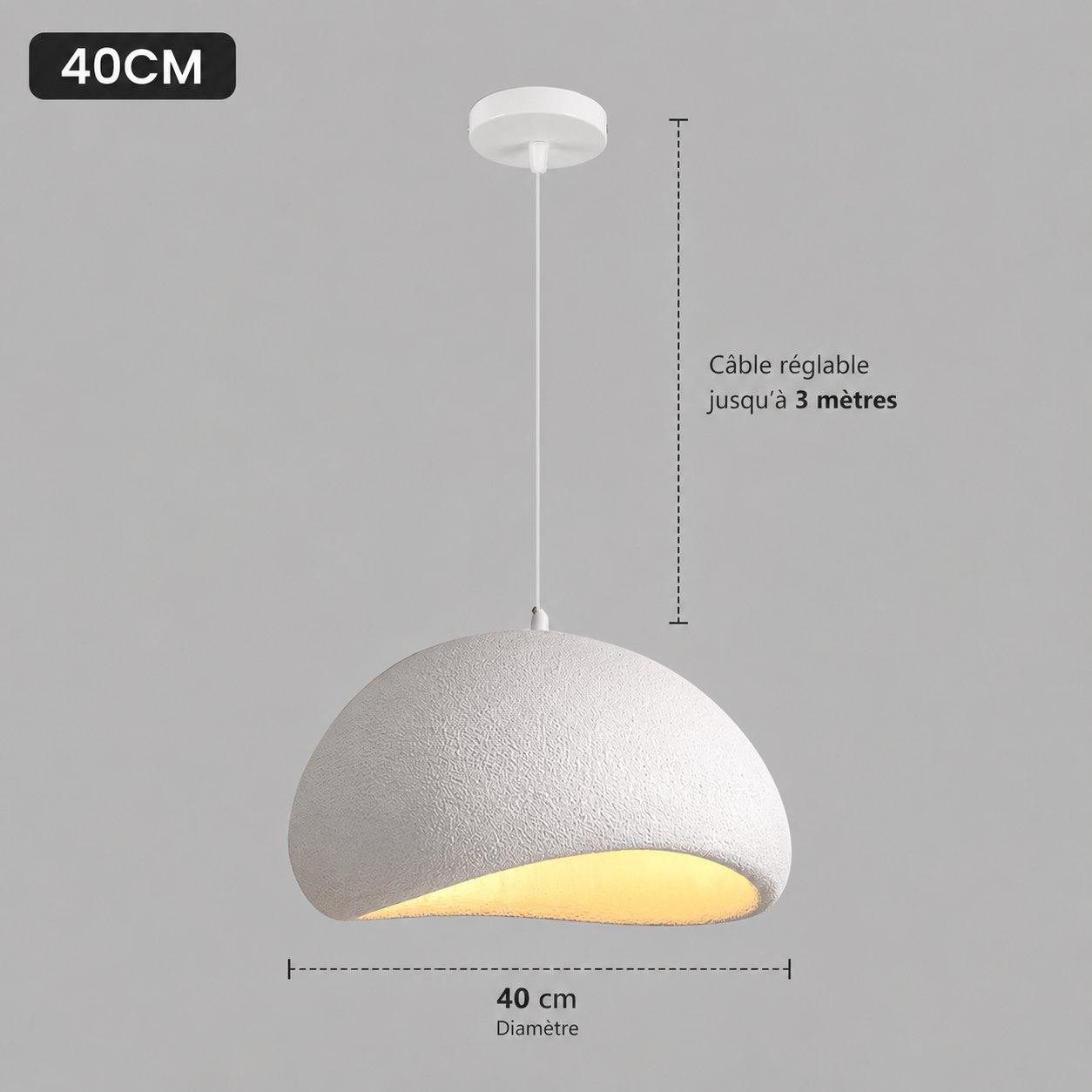 Suspension Wabi blanche au design moderne