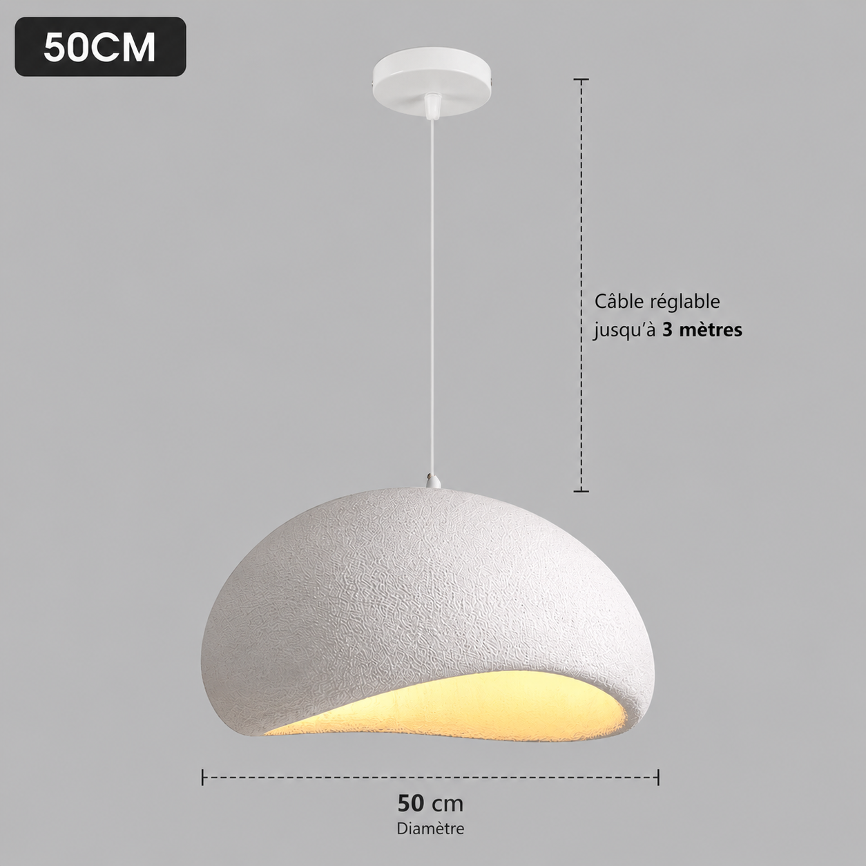 Suspension Wabi blanche au design moderne