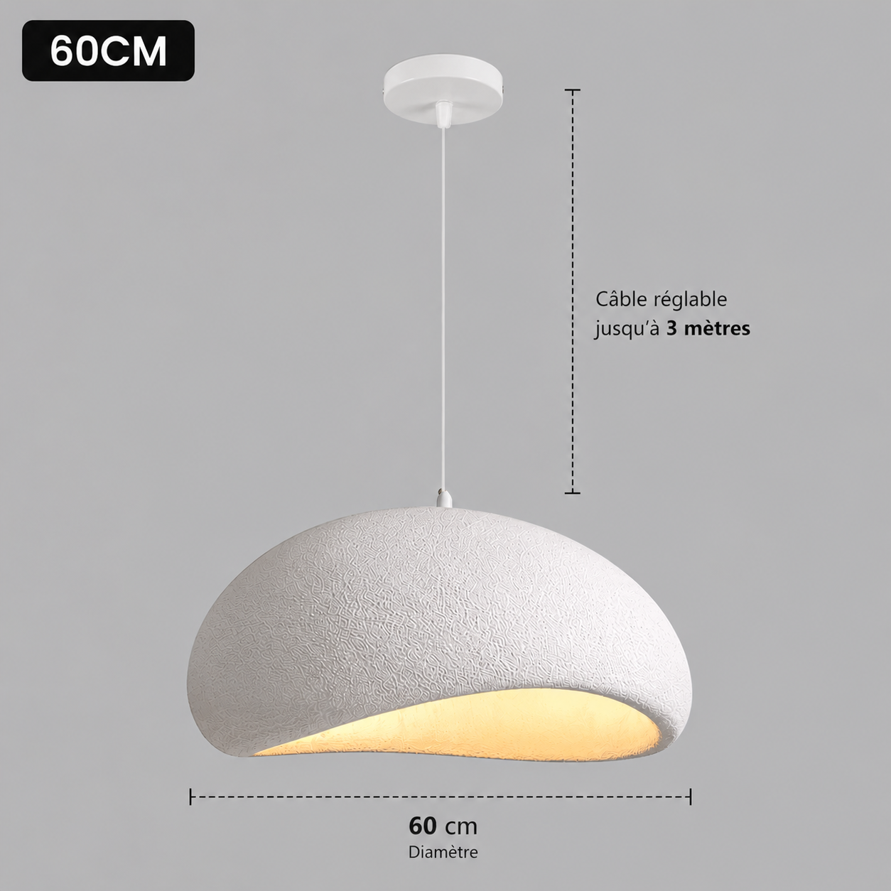 Suspension Wabi blanche au design moderne