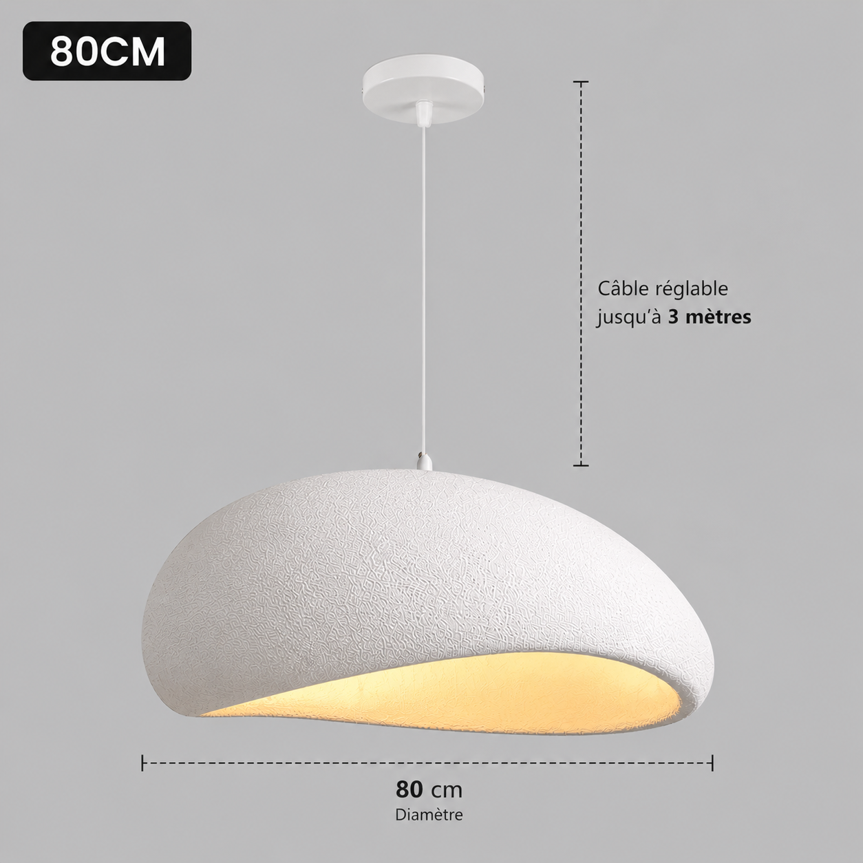 Suspension Wabi blanche au design moderne