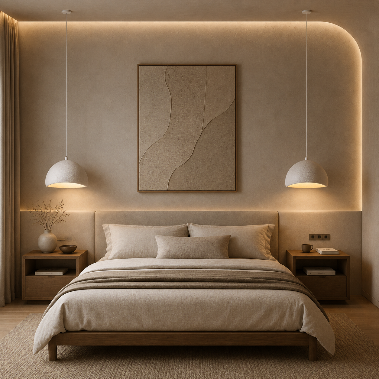 Suspension Wabi blanche au design moderne