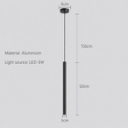 Suspension Slim cylindrique à Led intégrée