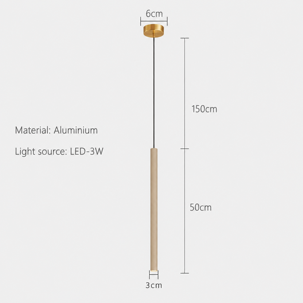 Suspension Slim cylindrique à Led intégrée