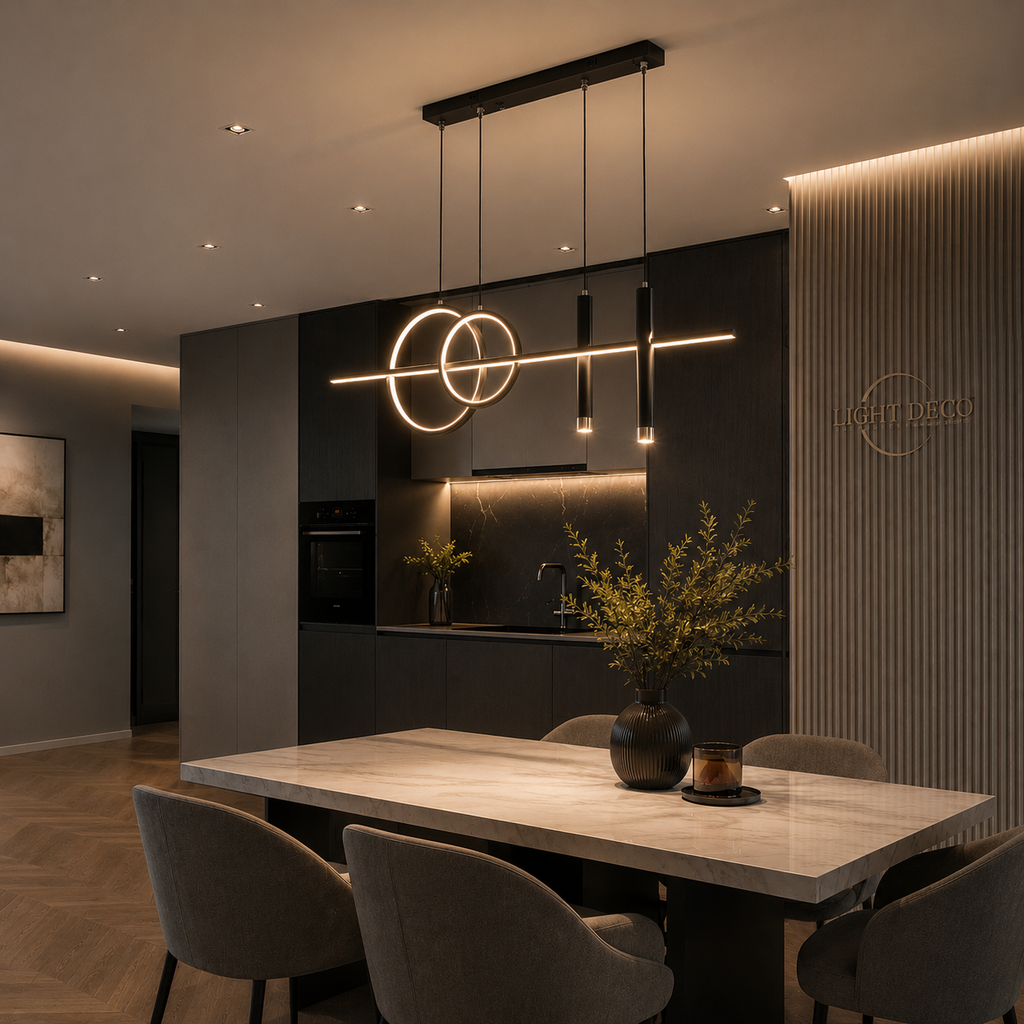 Lustre Noir Moderne pour salle à manger