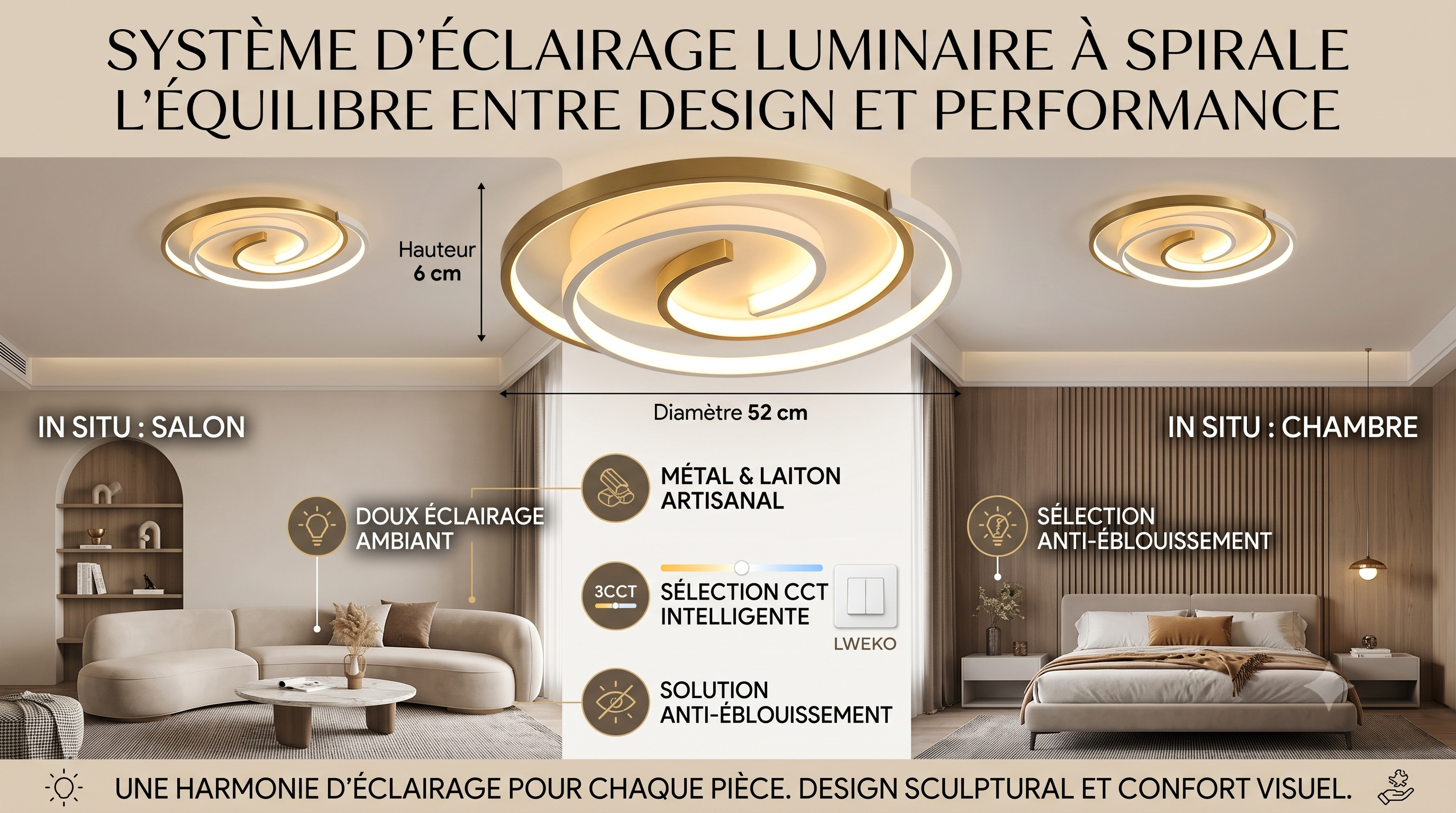 Plafonnier ACHOKA  Led