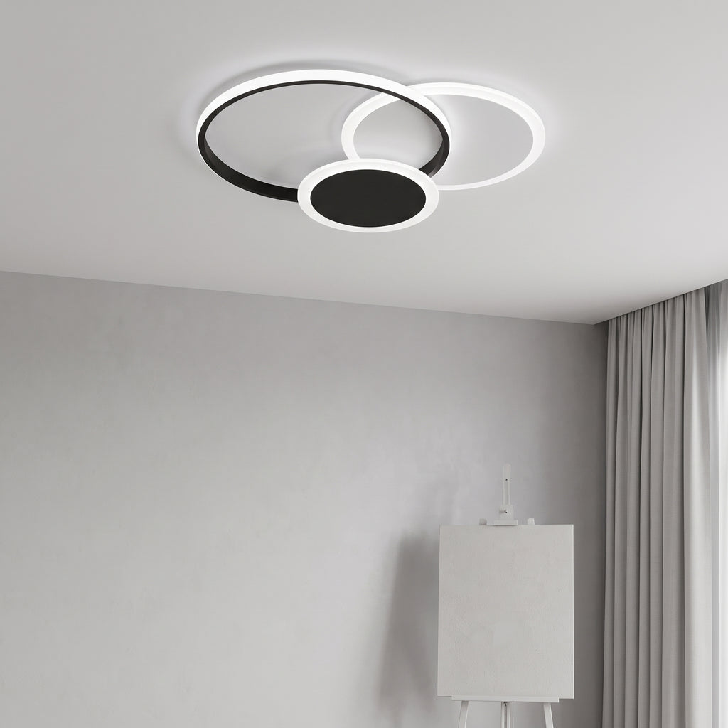 Plafonnier FERRTY minimaliste en Acrylique noir et blanc
