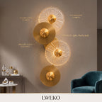 Applique murale  Fortes en laiton et verre champagne