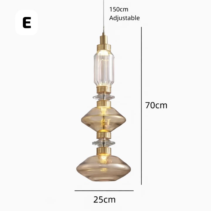 Suspension IZMIR Led en verre