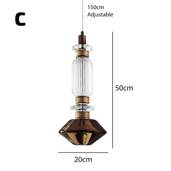 Suspension IZMIR Led en verre